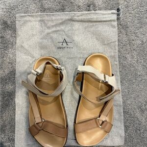 Aquatalia Women's Sandals - Beige and Taupe  Size 7
